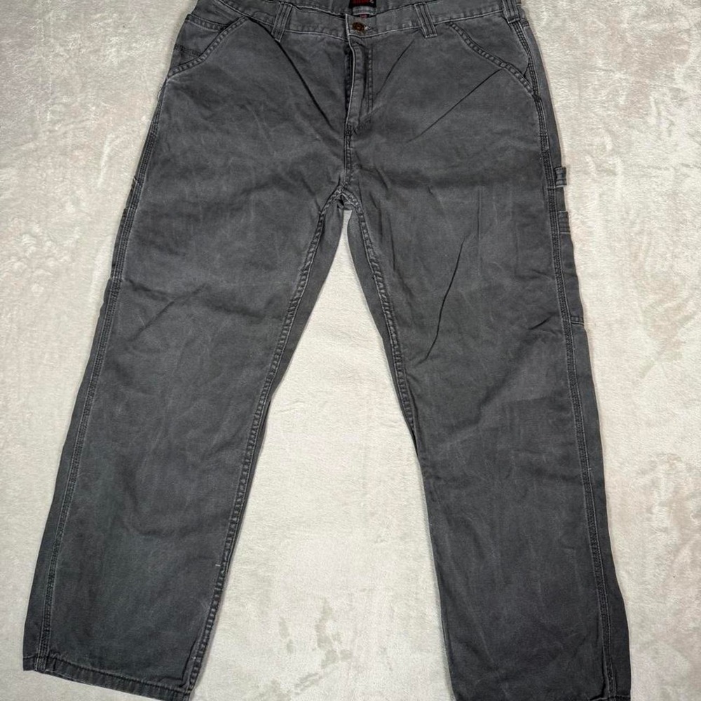 Wolverine Mens Gray Carpenter Work Pants 38x30 Heavy Duty Utility Canvas